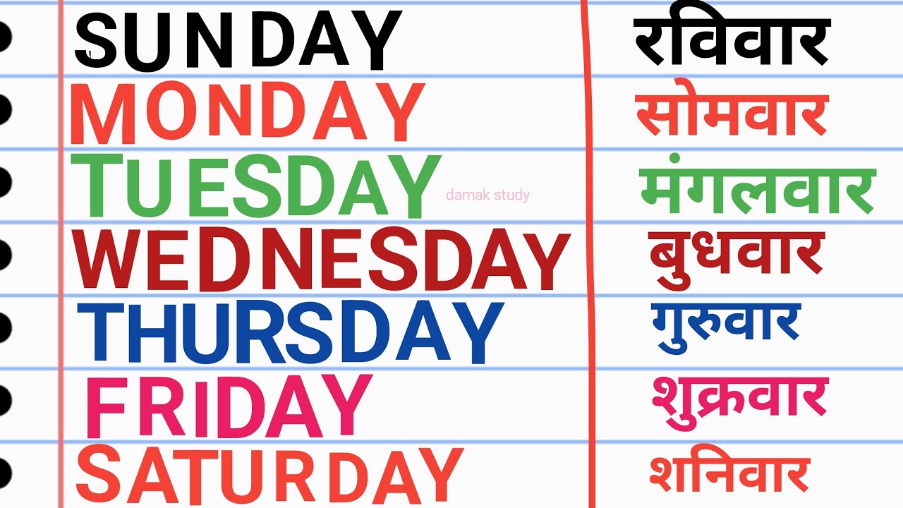 Days of The Week | Sunday Monday | Dino ke Naam | Monday ki Spelling | सप्ताह के दिनों के नाम 