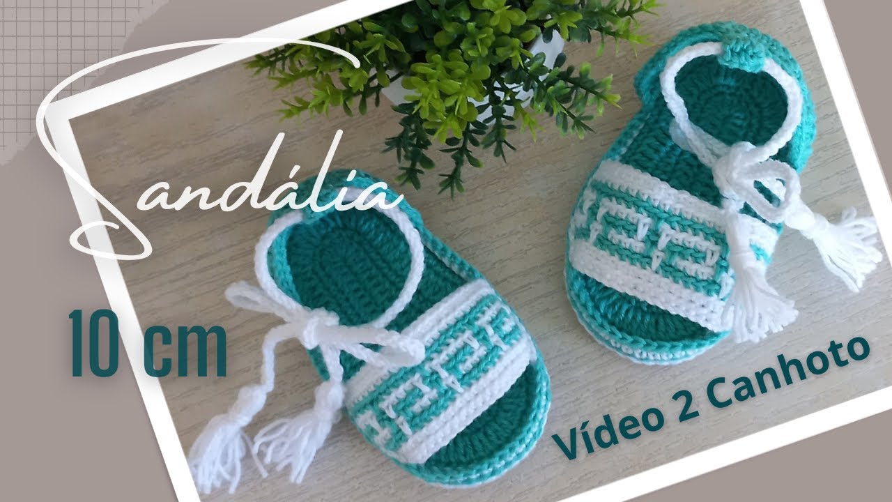 SANDALINHA DE CROCHÊ PARA BEBÊ DE 3 Á 6 MESES | SAPATINHO DE CROCHÊ PARA BEBÊ | AULA VERSÃO CANHOTO