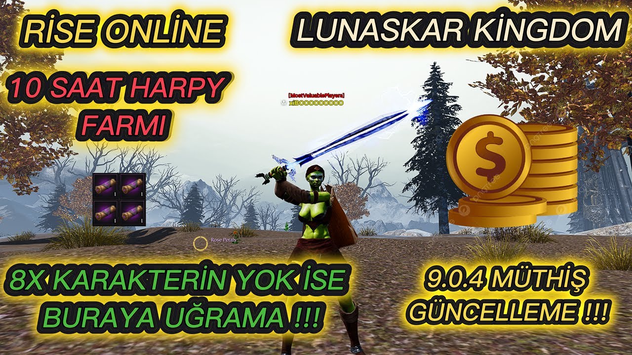 Rise Online l 10 Saat Harpy Farmı Yaklaşma!!! l 9.0.4 Güncellemesi l  @RiseOnline   #riseonlinefarm