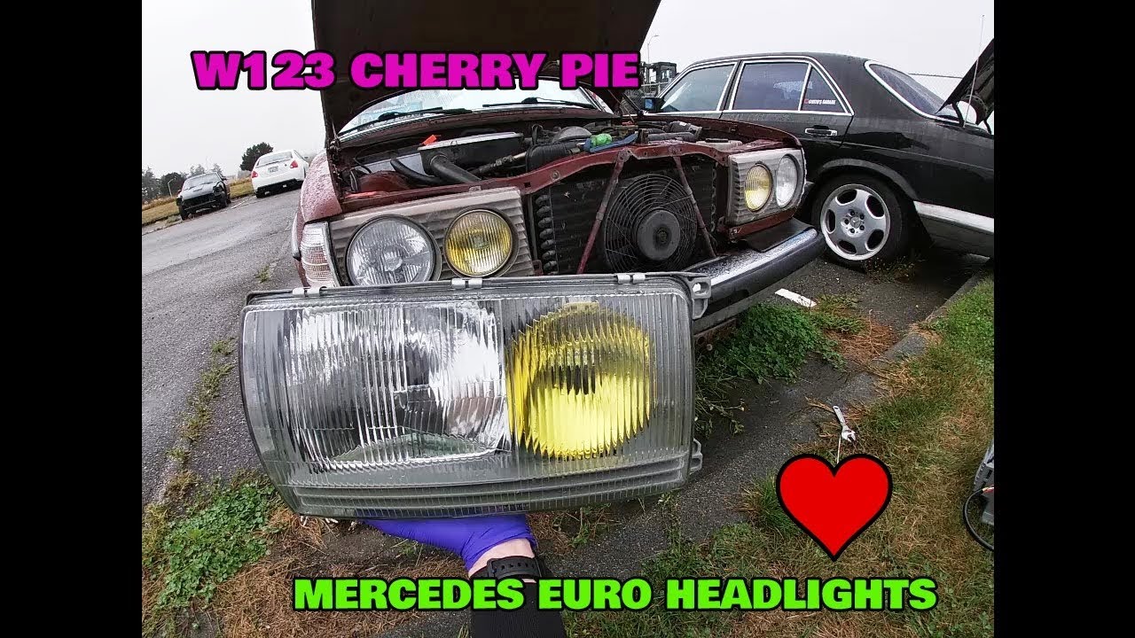 MERCEDES W123 EURO HEADLIGHTS!