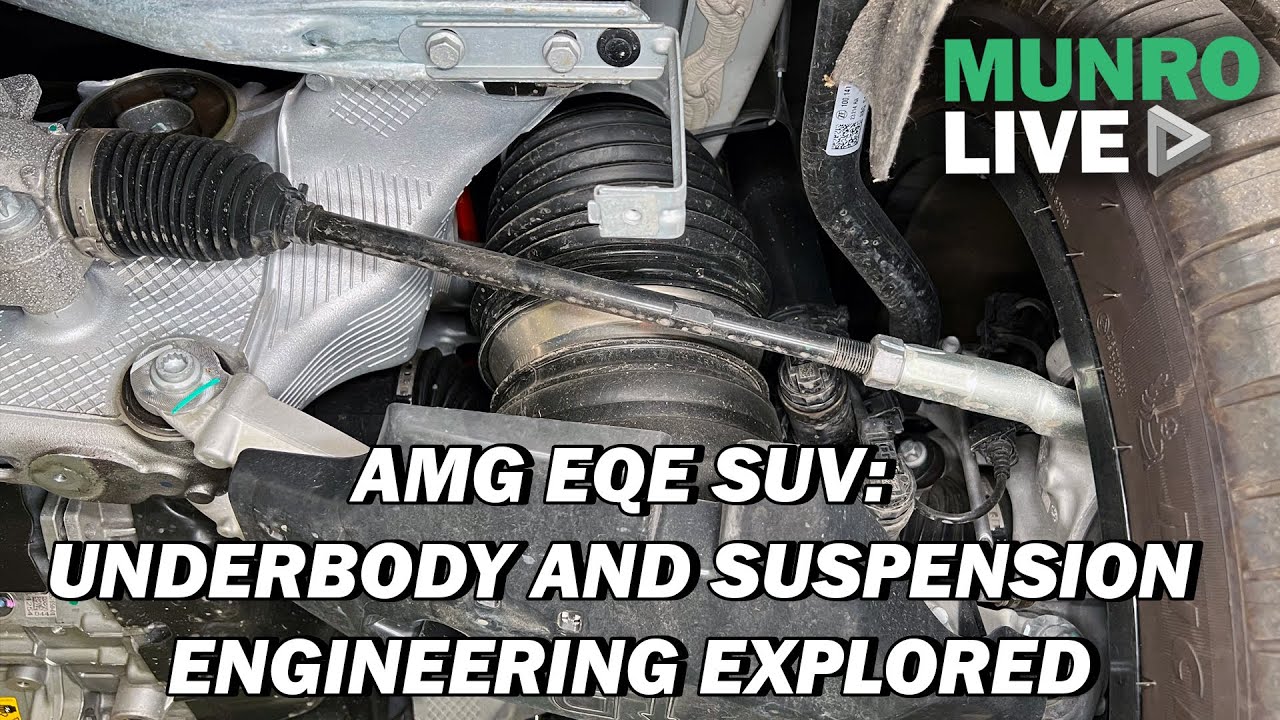 Beneath the Mercedes-AMG EQE SUV: A Look at the Underbody & Suspension Design.