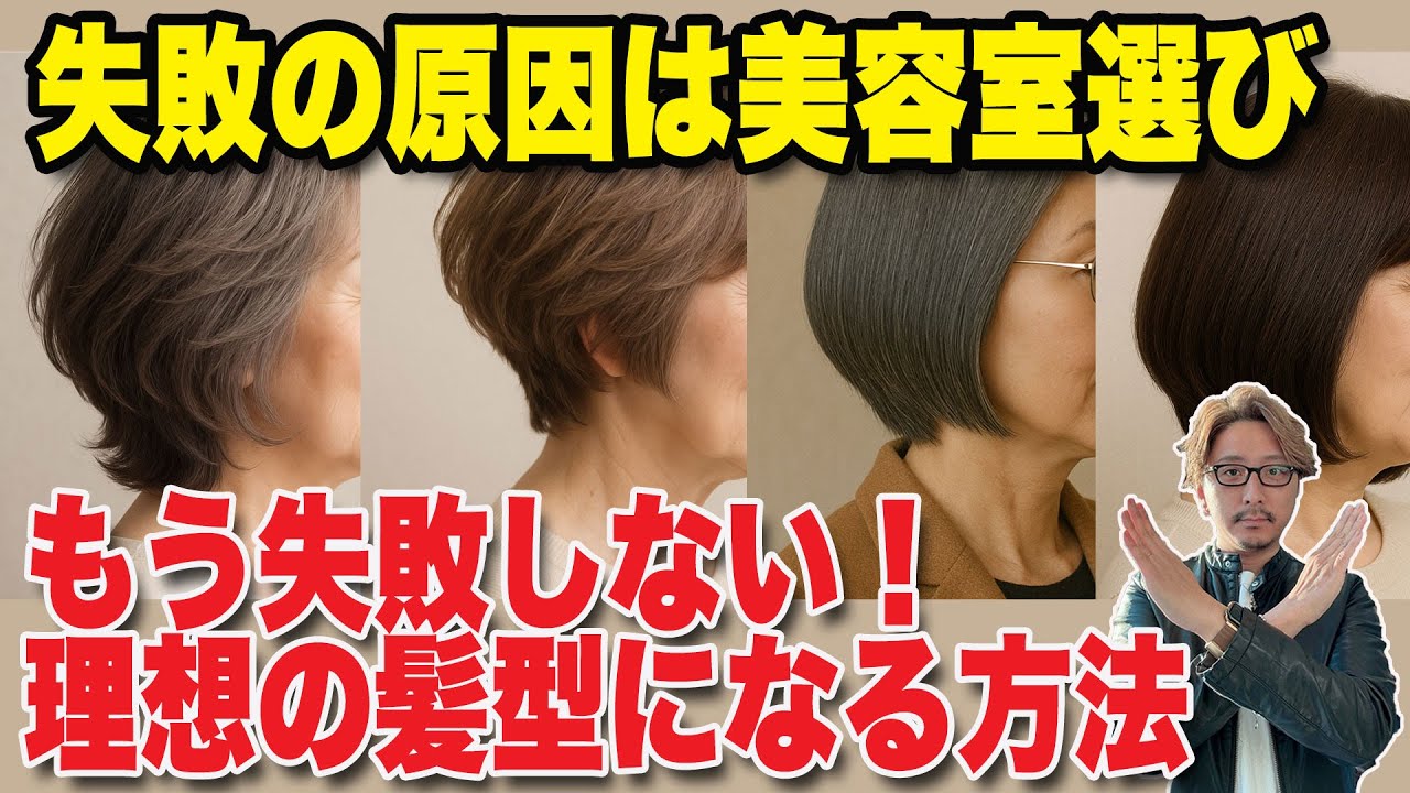 【60代70代】その美容室選び…間違ってます！50代からの失敗しない美容室の探し方/なぜ理想の髪型にならないのか本音で解説/ショートカットボブミディアムスタイリングセット