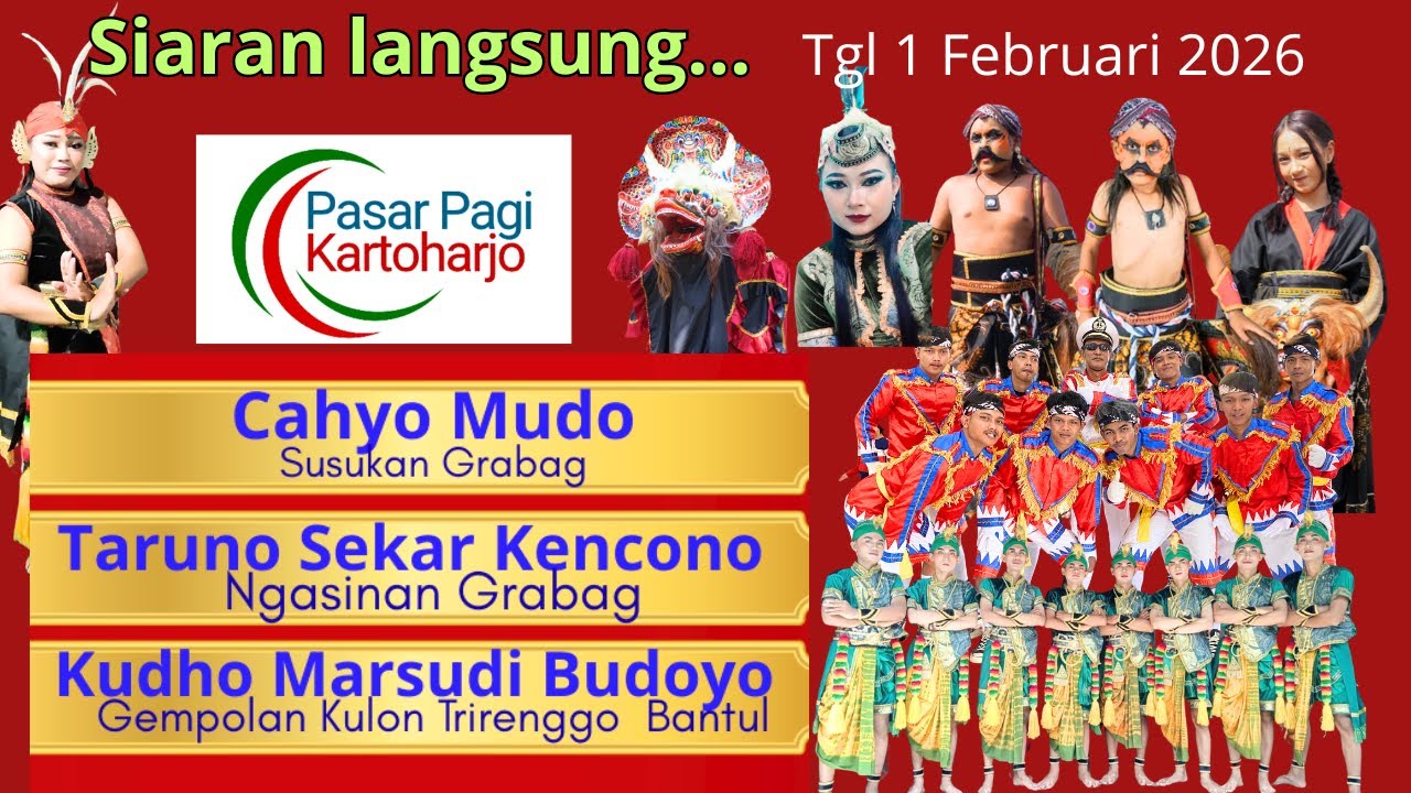 Siaran langsung CM,  TSK, KMB, DI PASAR PAGI KARTOHARJO