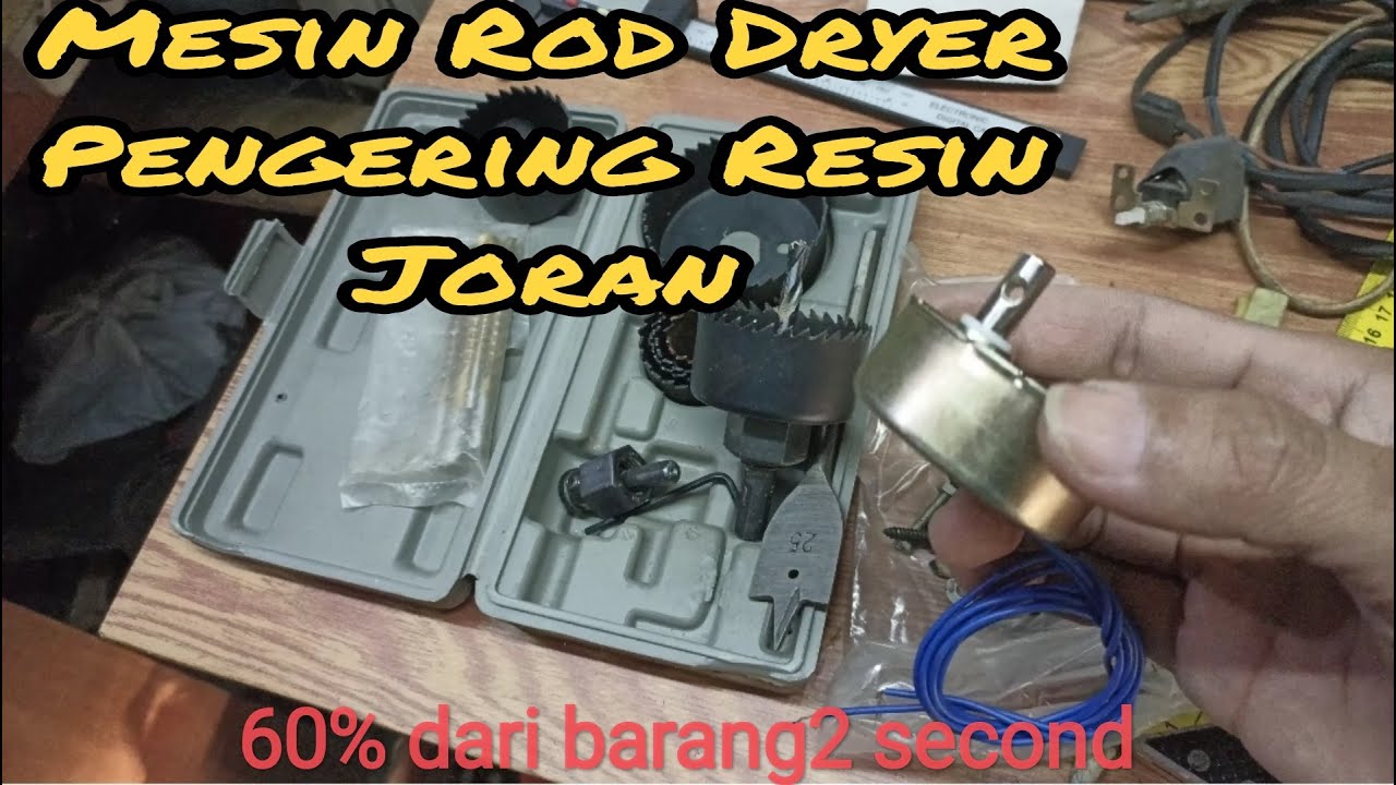 Pembuatan mesin ROD dryer pengering Resin joran 50% dari sebagian bahan second yang layak pake