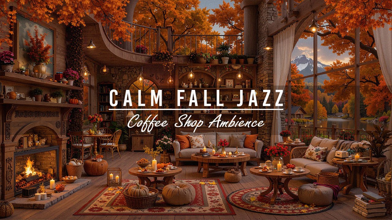 Calm Fall Jazz Music to Relax,Great Mood🍂Coffee Shop Ambience~Relaxing Jazz Instrumental Music