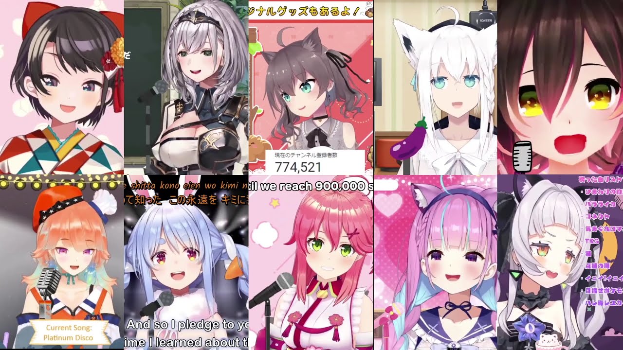 Hololive Sings Platinum Disco - 10 Member Mashup