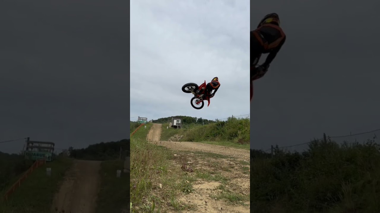 Kicking up some serious dust on the formidable KTM 450 SX-F!