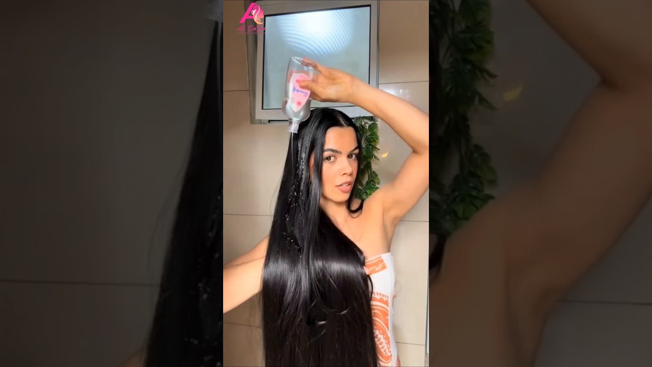 Baby Oil Hair Hack ✨ Smooth, Shiny & Frizz-Free in Seconds ! #shorts #youtubeshorts #hairstyle