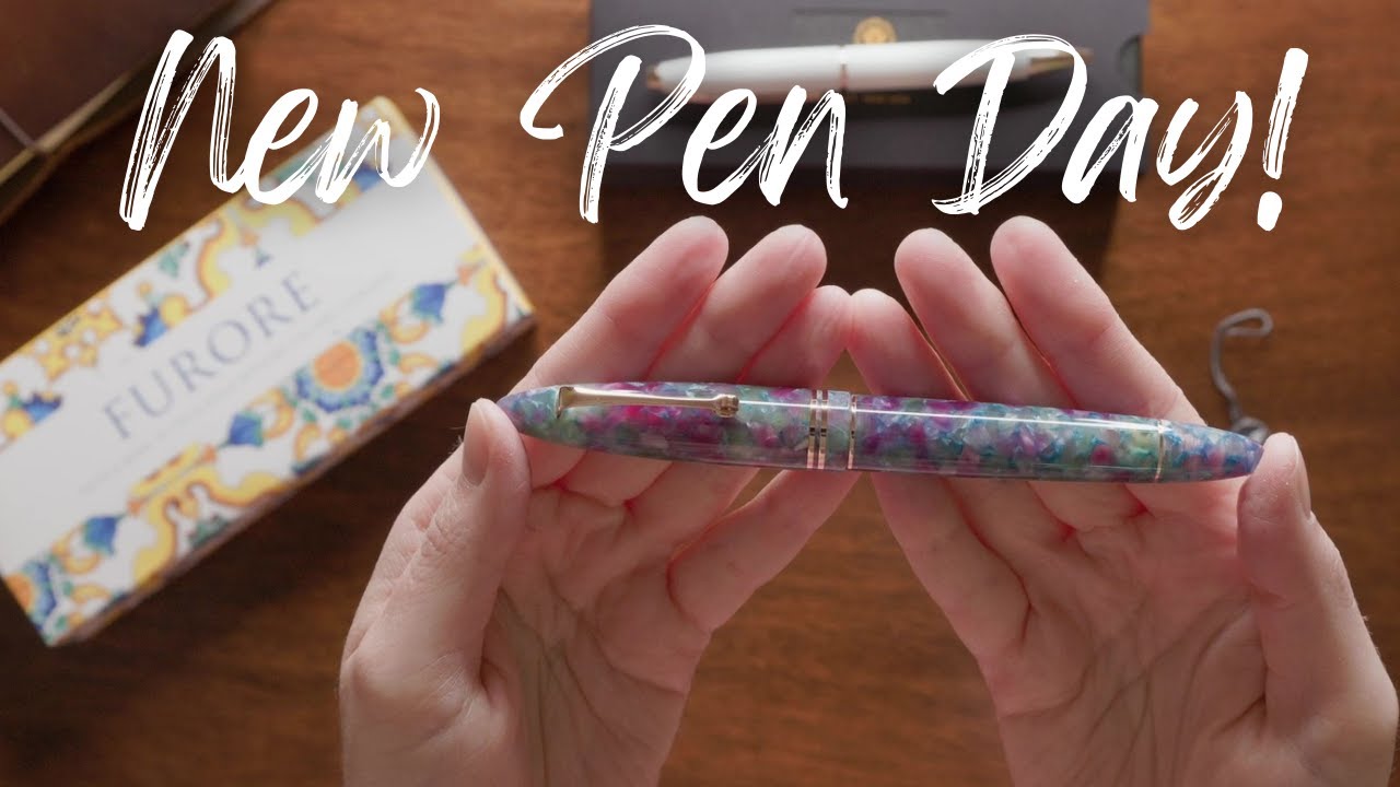 Leonardo Furore Aquapetra + Cross Calais Ballpoint Pen | Goldspot Pens Unboxing