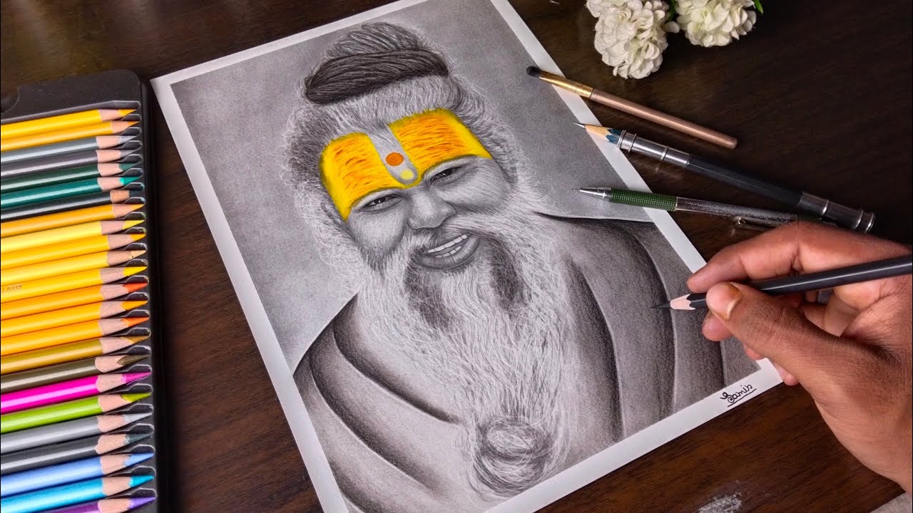 Draw With Me - Drawing Premanandji Maharaj 😍 How To Draw Premanandji Maharaj, Final Part |