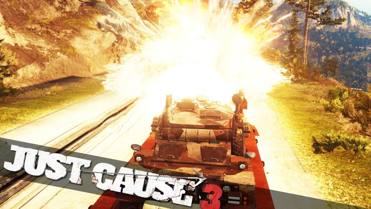 JUST CAUSE 3 TANK ON A TRAIN :: Just Cause 3 Campaign Funny Epic Moments