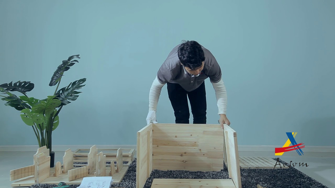 PawHut Jaula de Madera tipo Casa Conejera para Hámster Ratones Animales Pequeños y Roedores