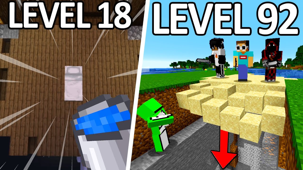 Minecraft IMPOSSIBLE 200 IQ Plays (From Level 1 to Level 100)