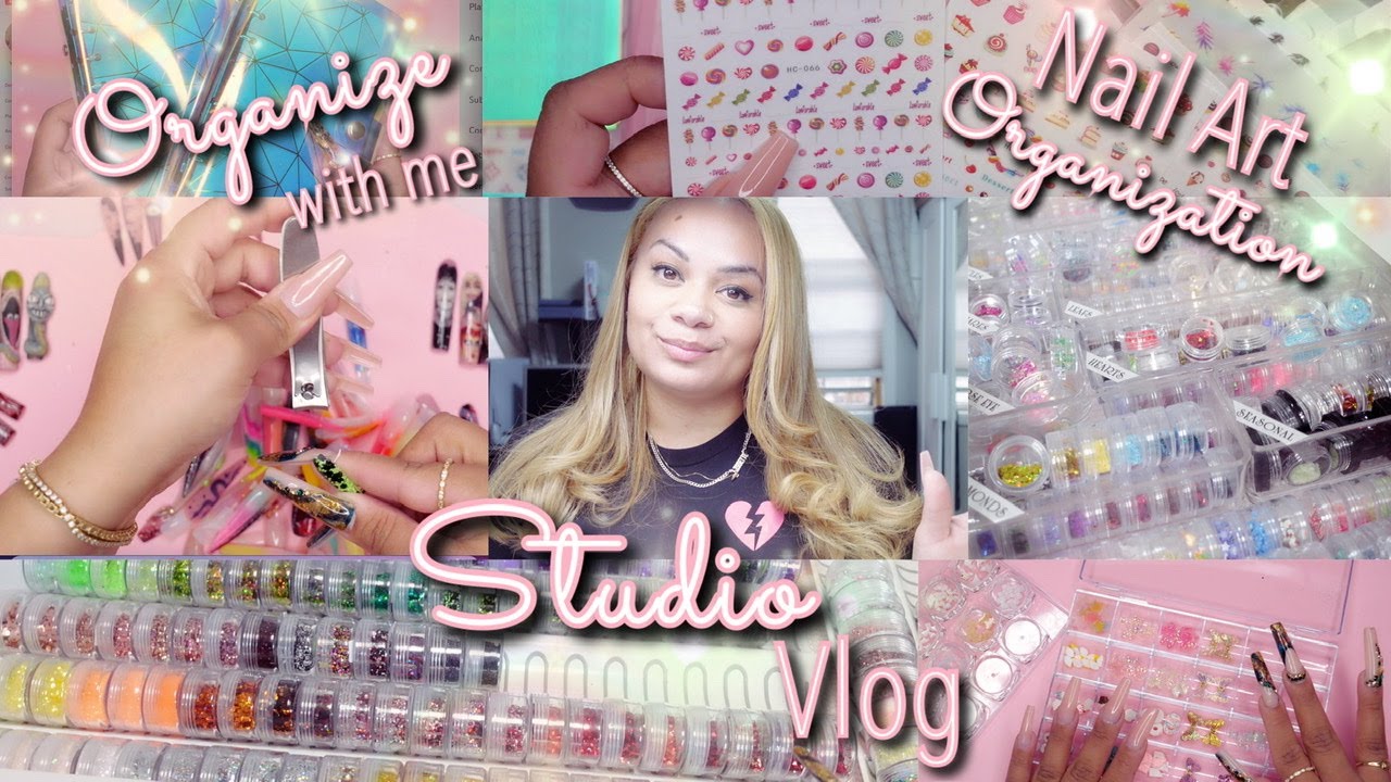 Nail Studio Vlog | Organize With Me | Organizing Glitter Draws, Nail Art & Sticker Book
