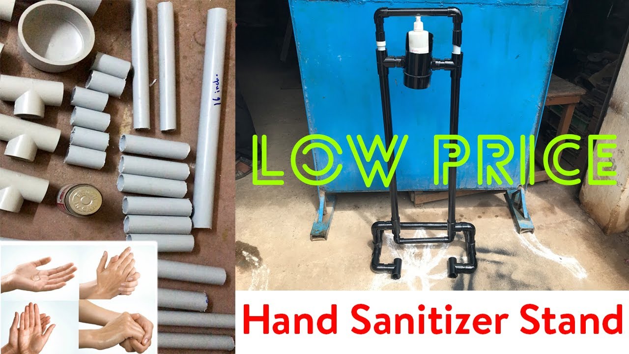 How To Make Low Price Weight Less Hand Sanitizer Dispenser Stand In PVC  Pipe & Fittings