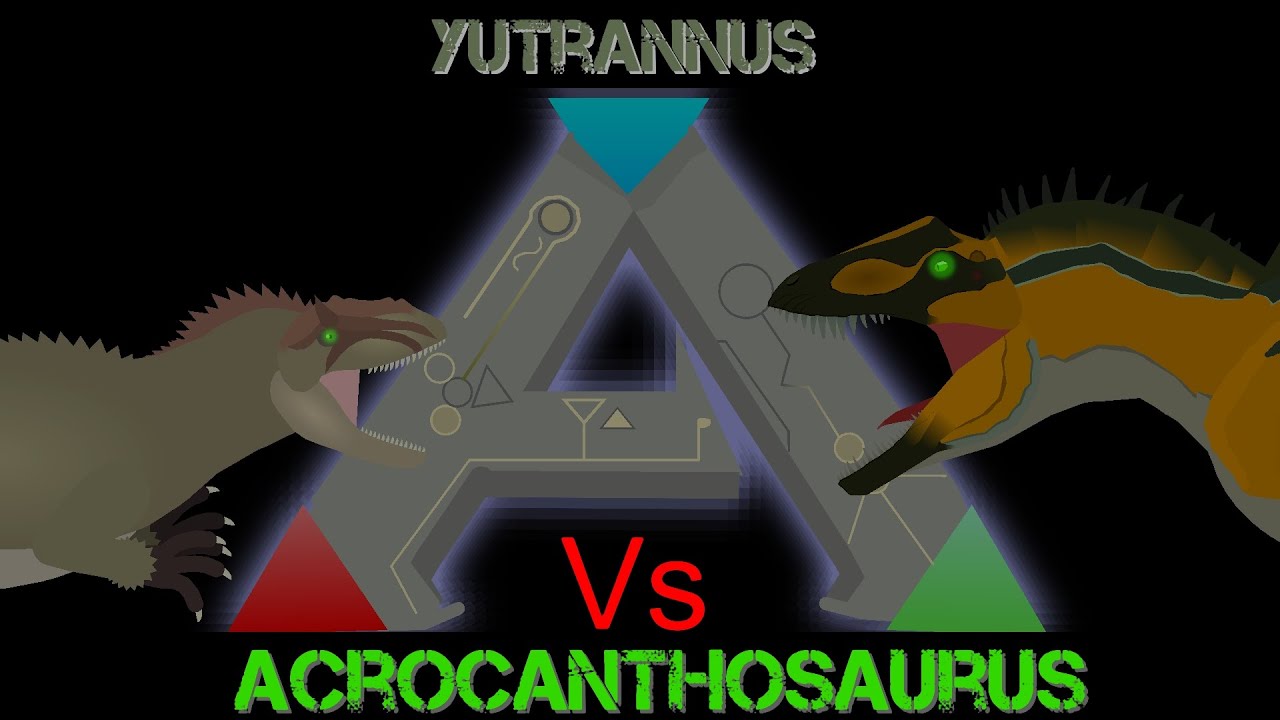 [Ark survival evolved] ark battle: acrocanthosaurus vs yutyrannus (stick nodes animation)