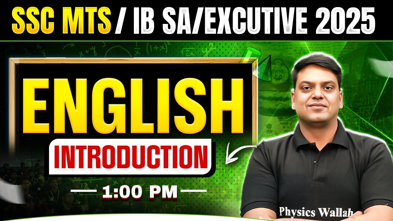IB SA/Executive English Class 2025 | English Introduction Class | SSC MTS English By Vivek Sir