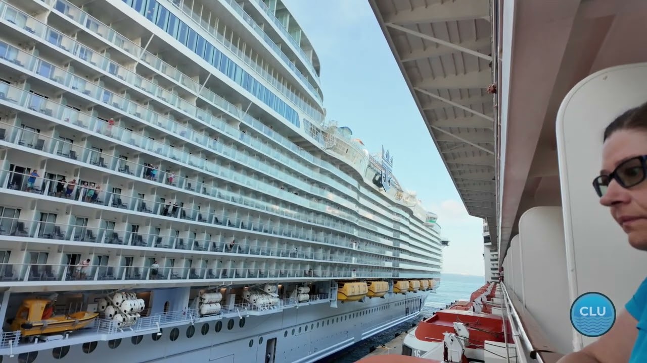 MSC Magnifica Balcony View St. Maarten | Wonder of the Seas Pulls In