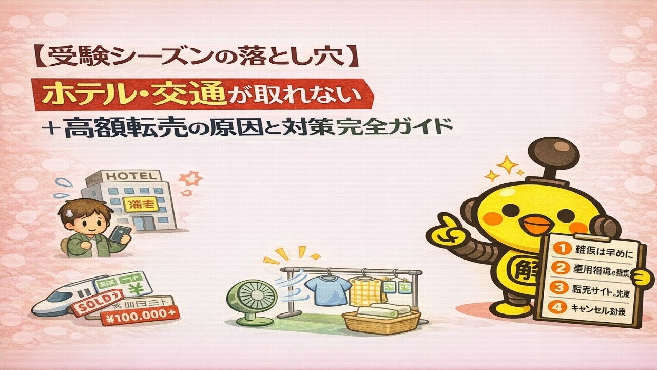 【受験シーズンの落とし穴】ホテル・交通が取れない＋高額転売の原因と対策完全ガイド