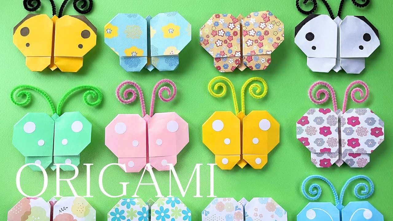【春の折り紙】ちょうちょの折り方音声解説付☆Origami butterfly tutorial
