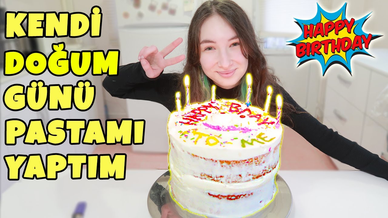 KENDİ EFSANE DOĞUM GÜNÜ PASTAMI YAPTIM (İlk Kez Pasta Yapıyorum) | Jr. Chef Mislina Mutfakta