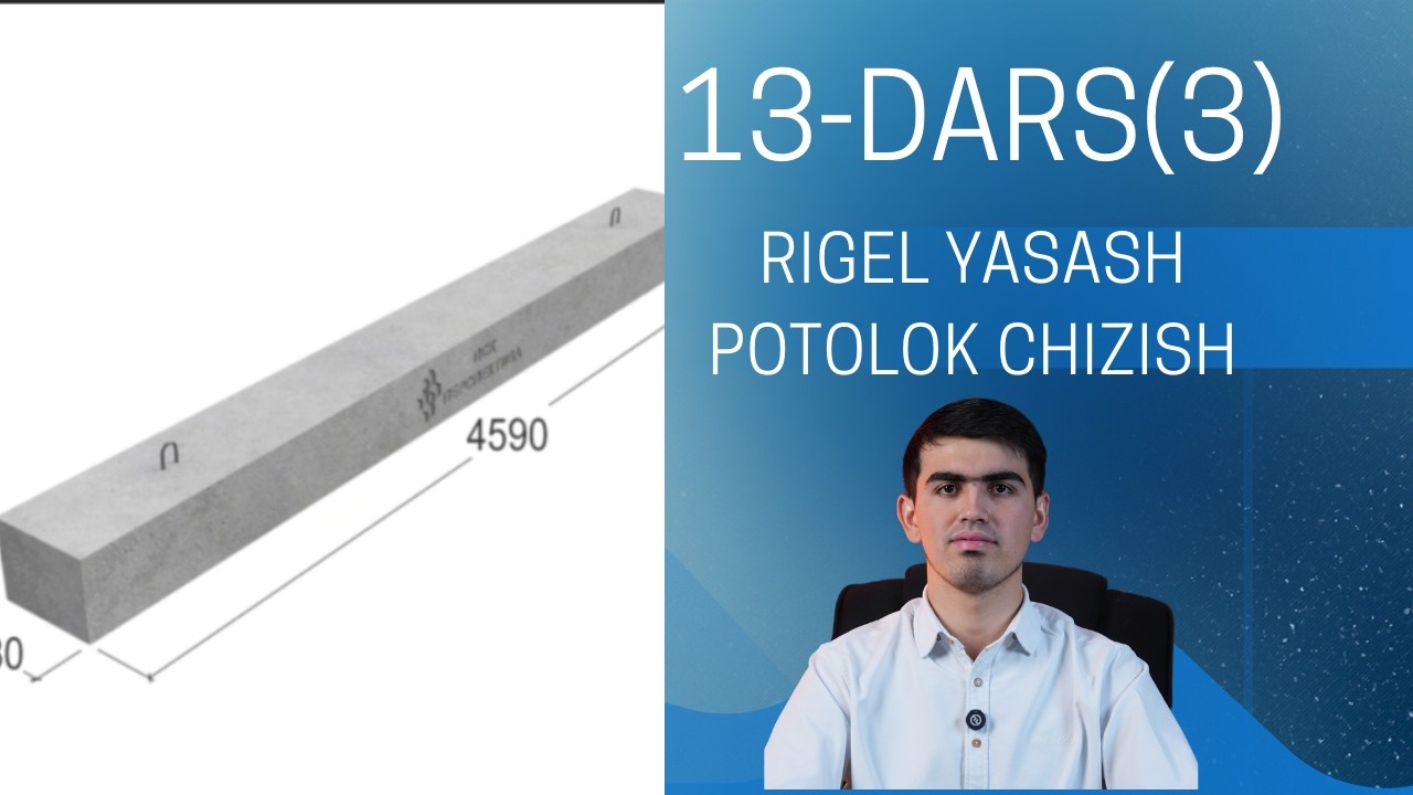 Rigel yasash, Potolok chizish Revit Marafon 13-dars(3-qism)