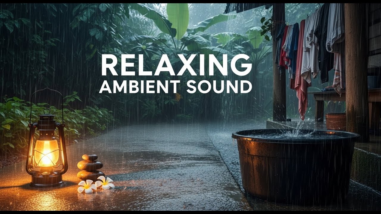 Relaxing Rain & Jazz 🌧️ Calm Village Ambience for Sleeping & Stress Relief