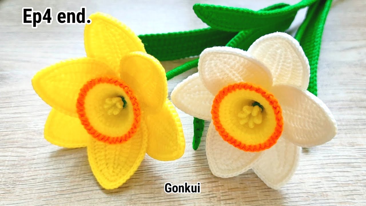 Ep4 end. Assembly 💛 Crochet Daffodil Flower Tutorial step by step | Crochet Flower Bouquet #crochet