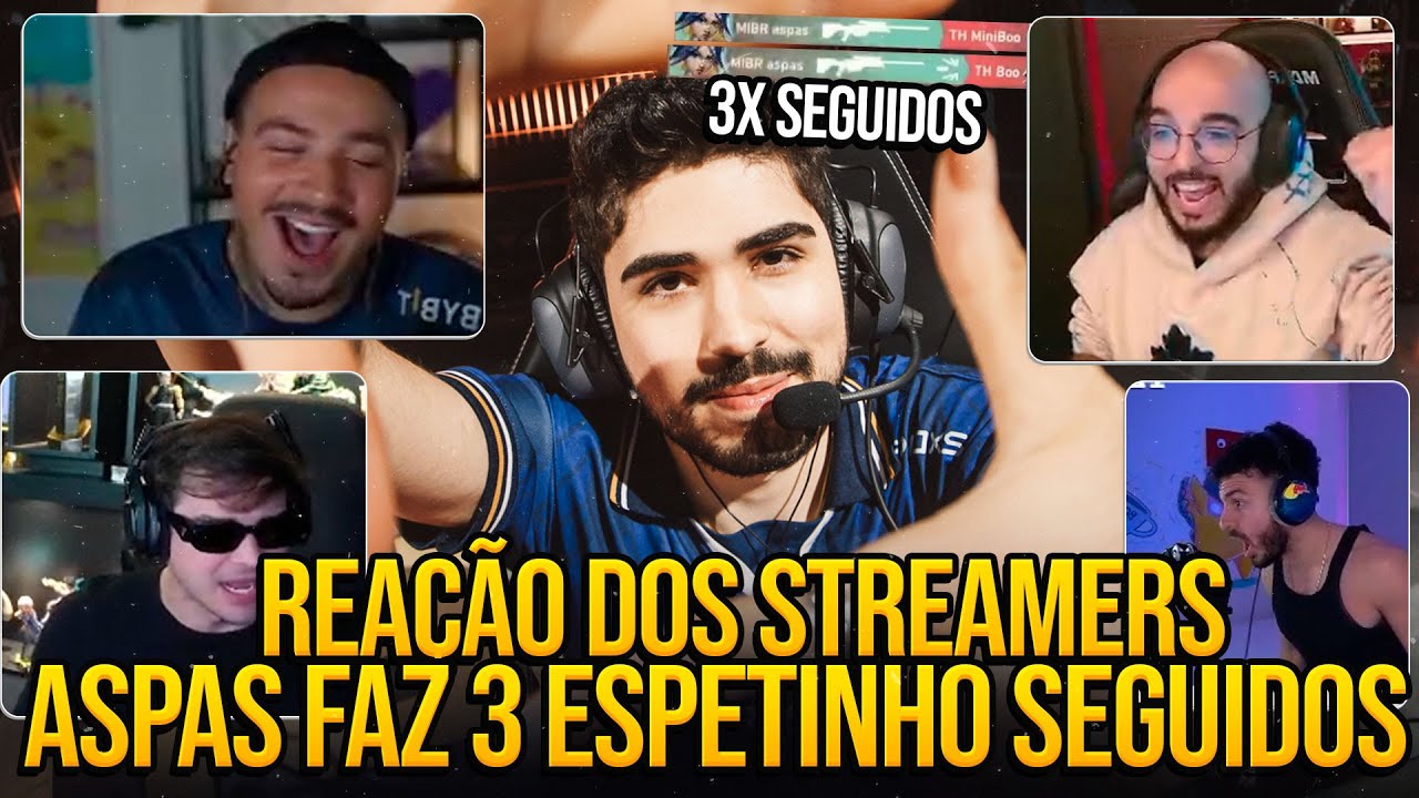 REAÇÃO DOS STREAMERS AO ASPAS DANDO 3 ESPETINHOS SEGUIDOS CONTRA A HERETICS