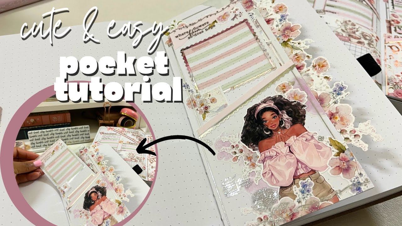 How to Create a Pocket with Floral Trim in Your Bullet Journal
