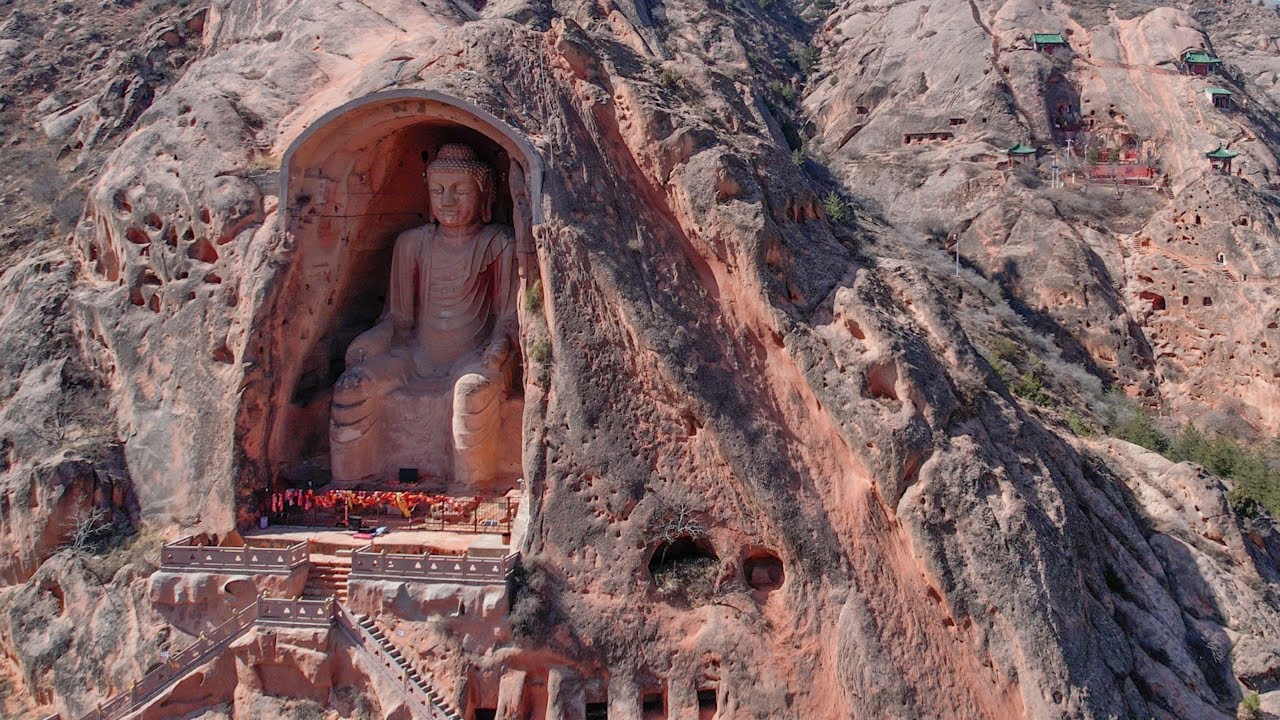 这是什么神仙地方，丝绸之路，中国著名石窟，须弥山石窟探索之旅｜4K