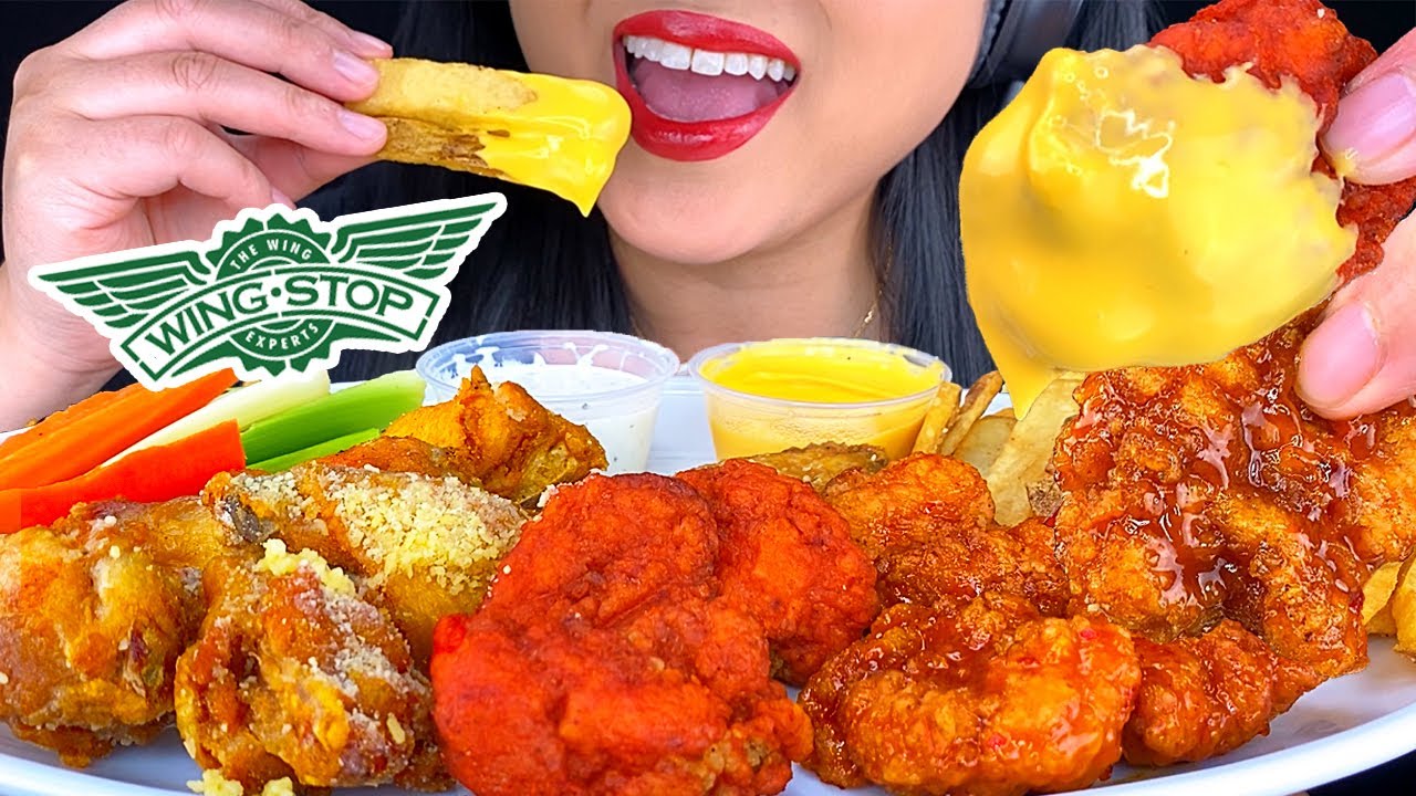 ASMR FRIED CHICKEN WINGS & French Fries from WINGSTOP (Mukbang) ASMR Phan