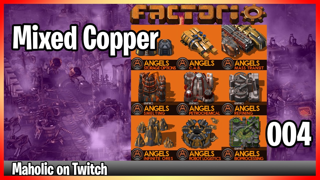 ⚙️Моды для Factorio Angels Yuoki AAI Industry✅🏭➡️Медная смесь x04