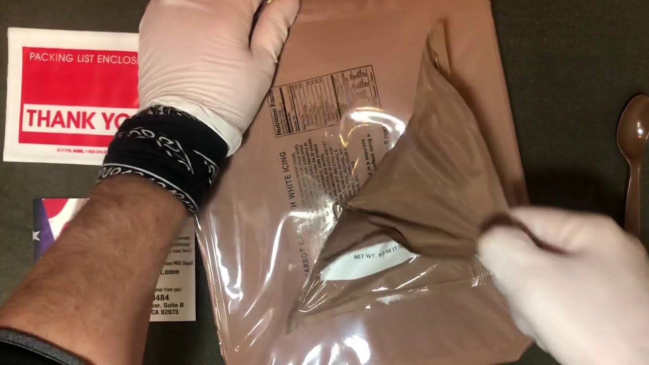 Carrot Cake with With White Icing - MRE US Military Surplus Review. (MREdepot).