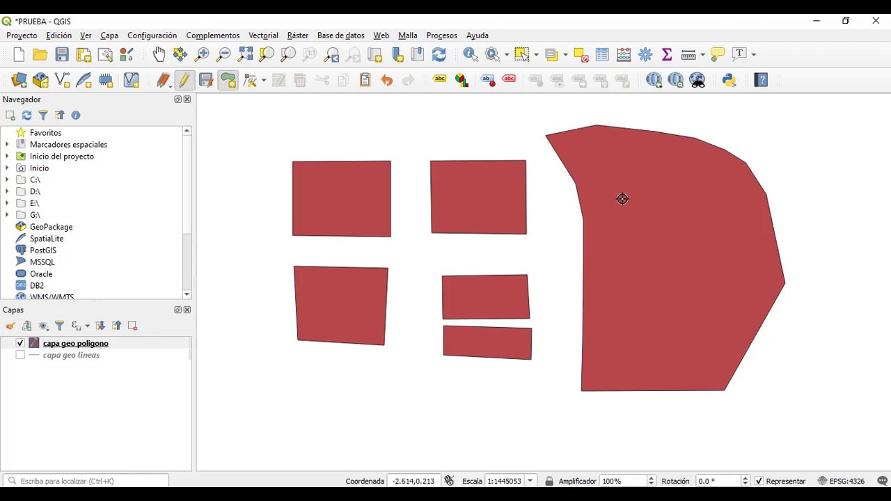 Crear capa polígono en qgis