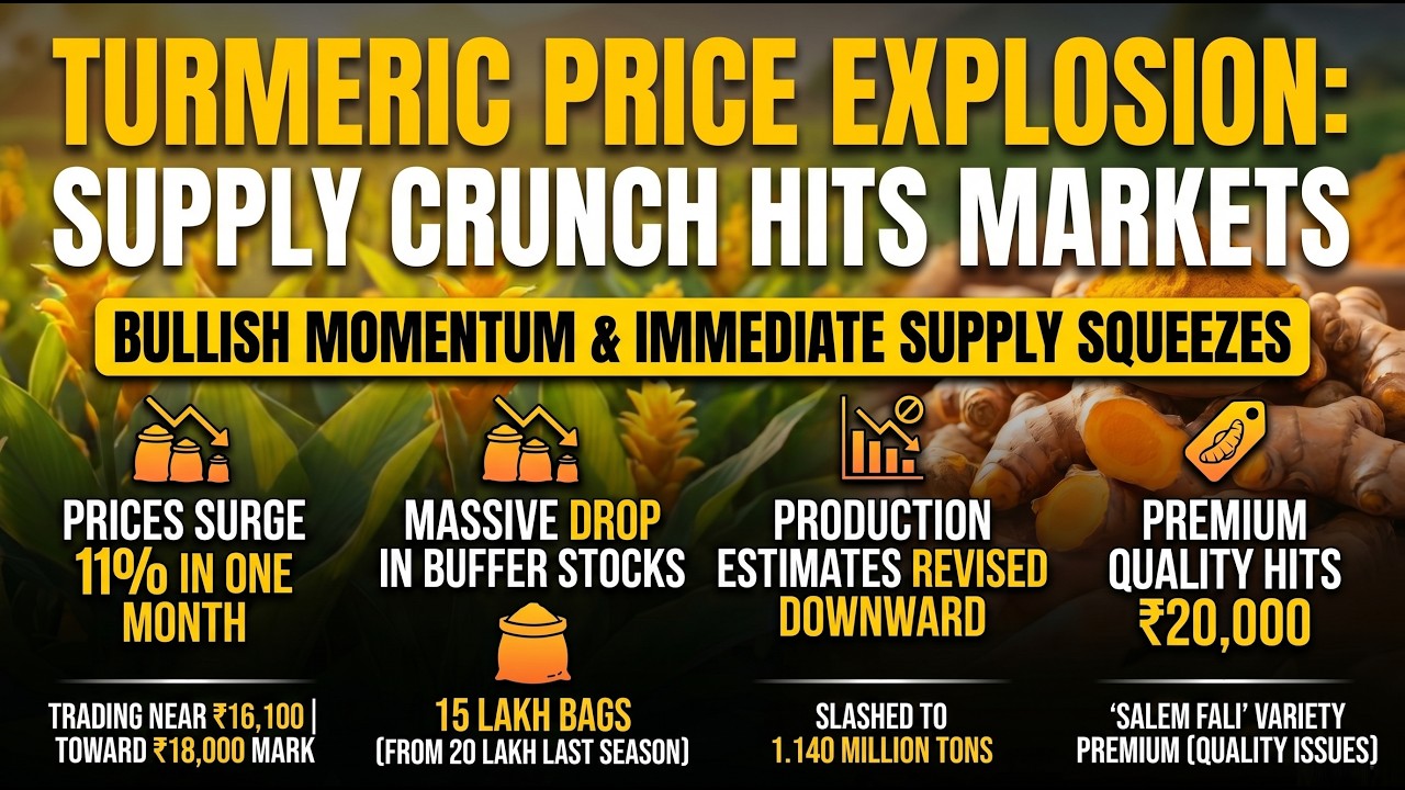 Turmeric Price EXPLOSION! 🚀 Will it Hit ₹18,000 Soon? (Supply Crisis)