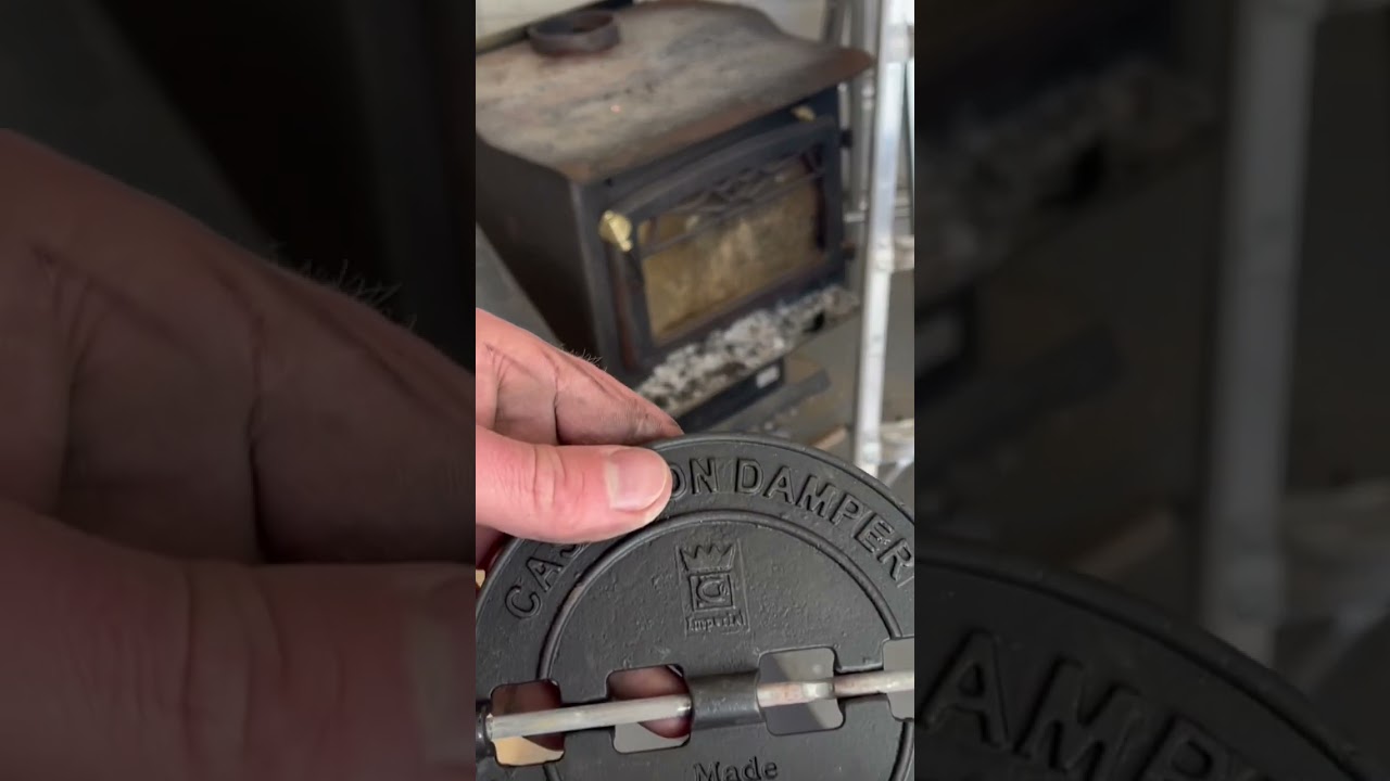 Installing fireplace damper pt.2 #fire #diy #fireplace