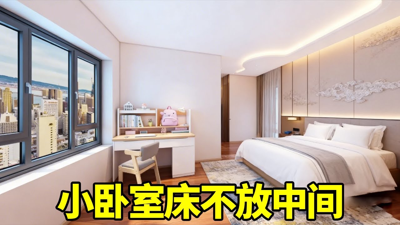 别再把小卧室的床放中间了！换个摆法实测惊喜效果直接拉满！休憩、学习、收纳三不误小房瞬间变大！