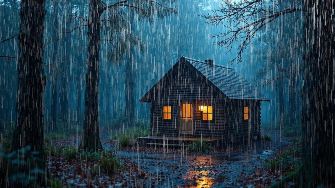 Calm Night in the Forest – Soft Rain for Peaceful Moments