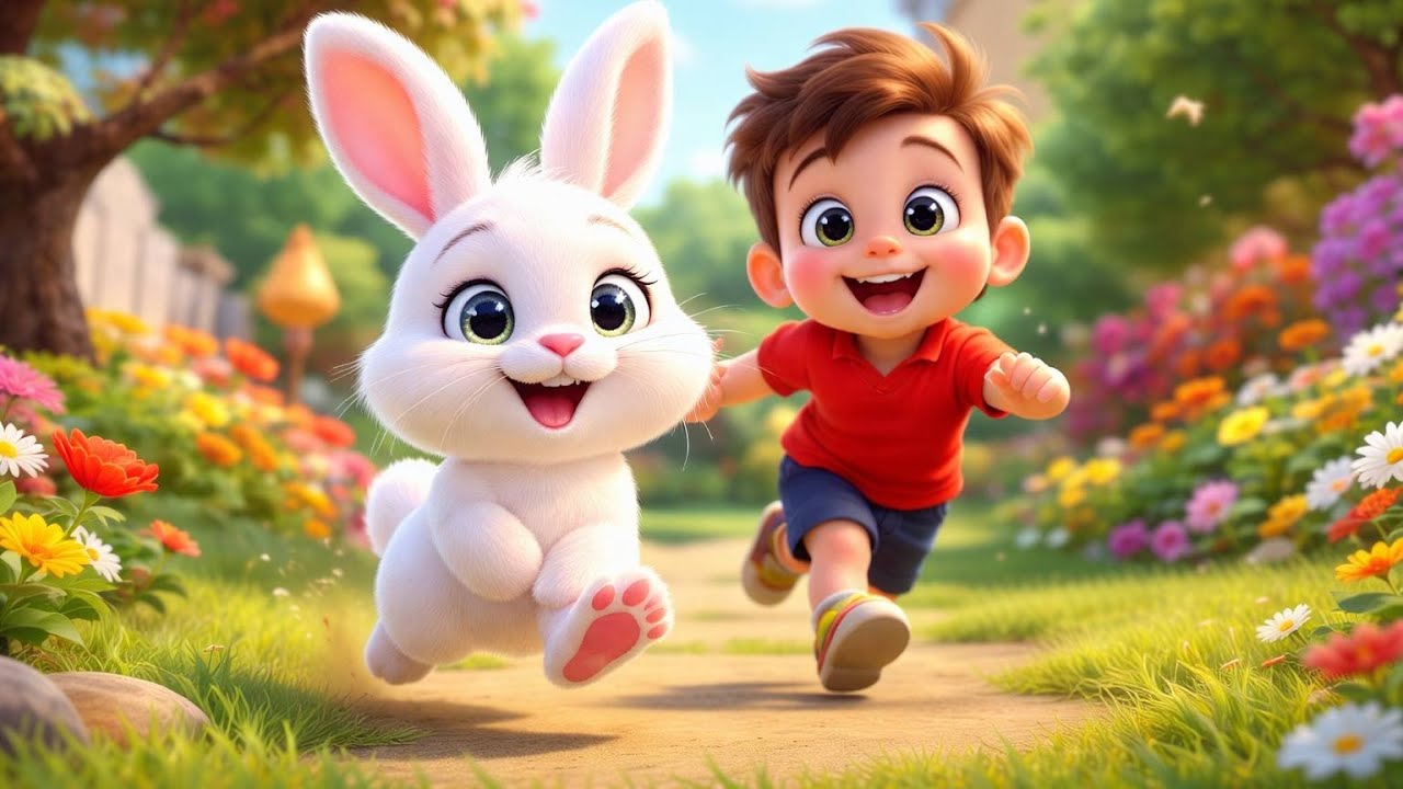 Bunny Hop Hop 🐰 | Cute Bunny Song for Kids @cartoonAGJ