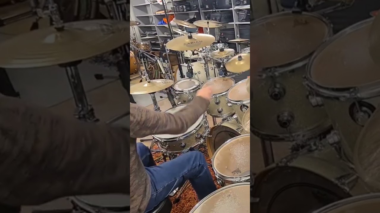 Drumming along the horn section of a funky disco track