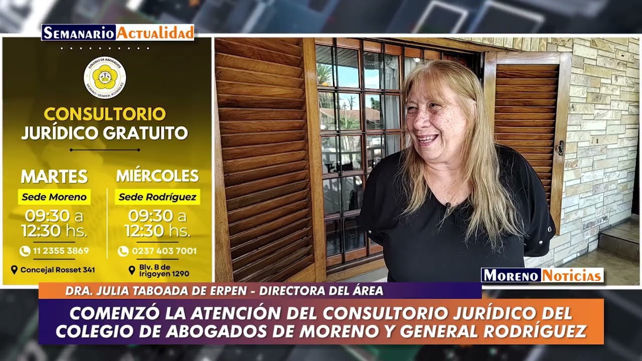 Comenzó la atención del Consultorio Jurídico del Colegio de Abogados de Moreno y General Rodríguez