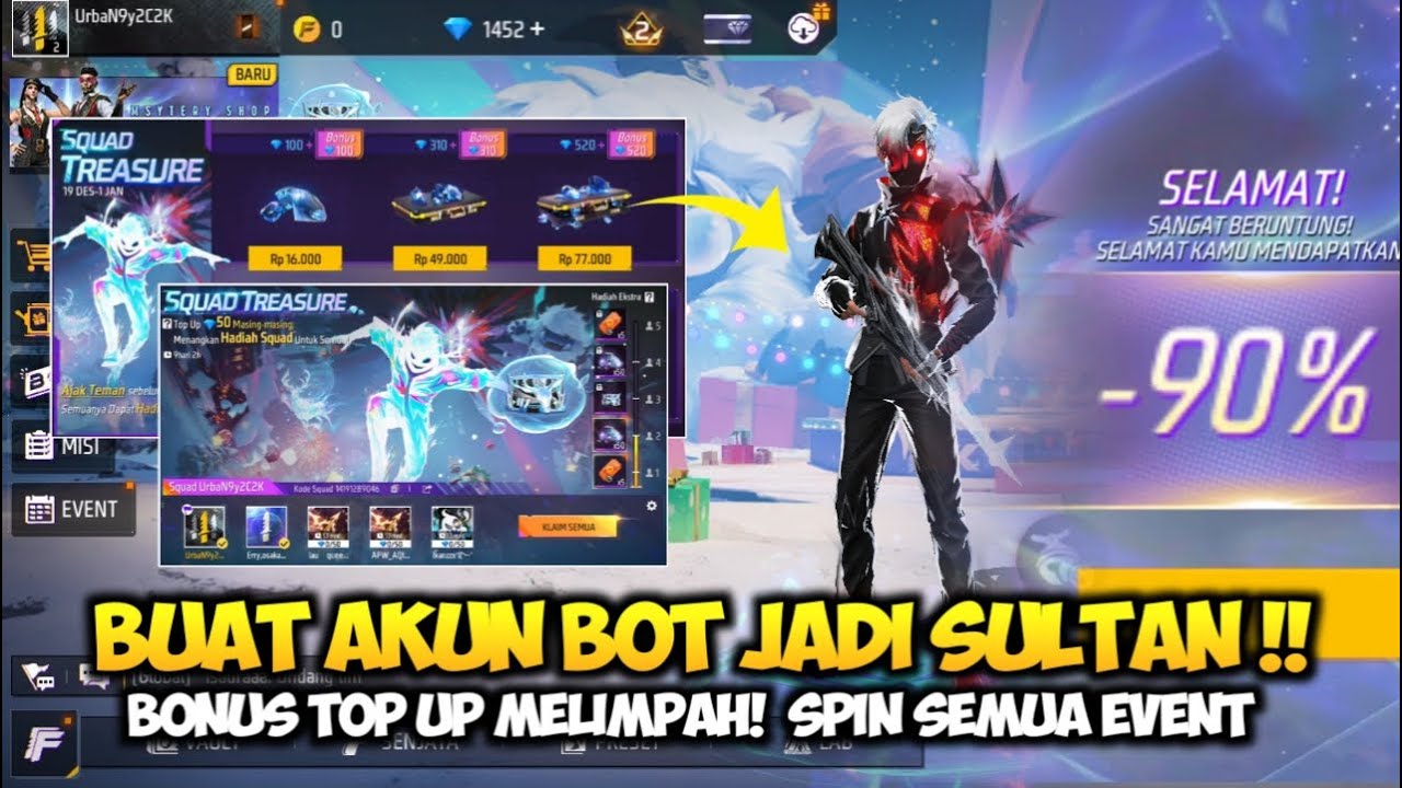 SAYA BUAT AKUN FF BARU JADI SULTAN! SPIN SEMUA EVENT FF WINTERLAND TERBARU 2025