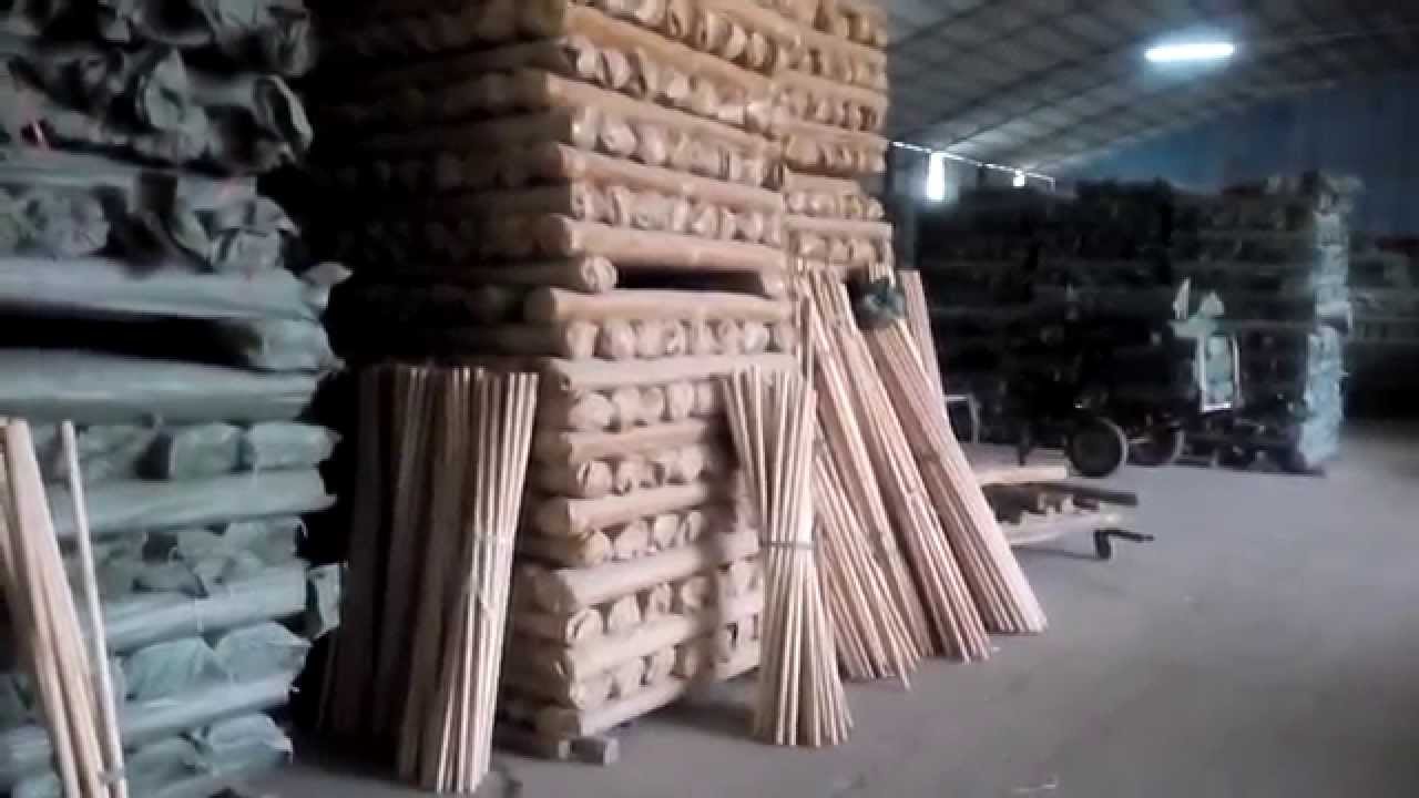 Our Wooden broom handle manufacturing Factory Tour مقبض المكنسة الخشبية