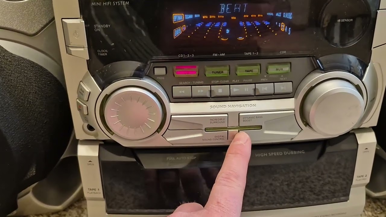 1999 Philips Magnavox FW545c 2000s y2k era bedroom stereo demo 
