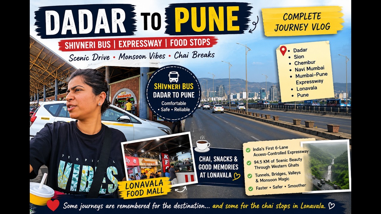 Mumbai to Pune Road Trip 🌧️ | Shivneri Bus, Lonavala Stops & Expressway Views#travel #food #mumbai