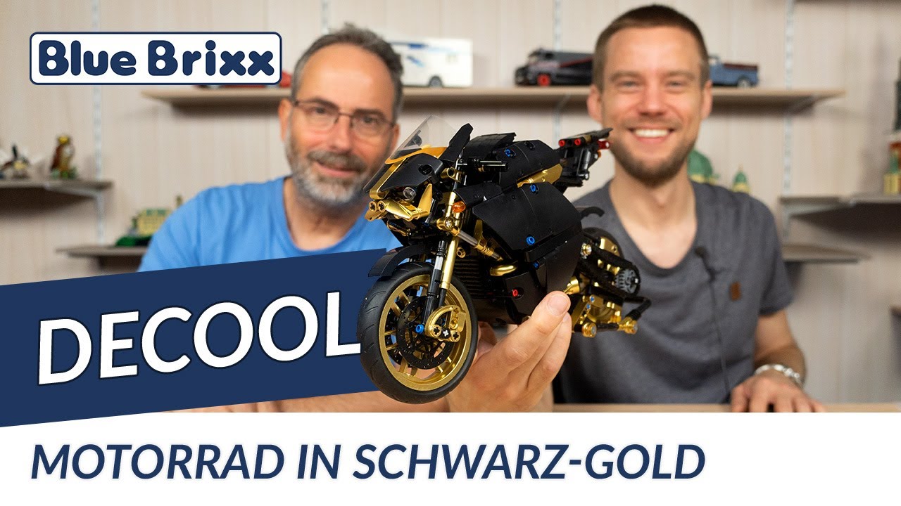 Motorrad in schwarz-gold von Decool @BlueBrixx und jede Menge metallic-gold!