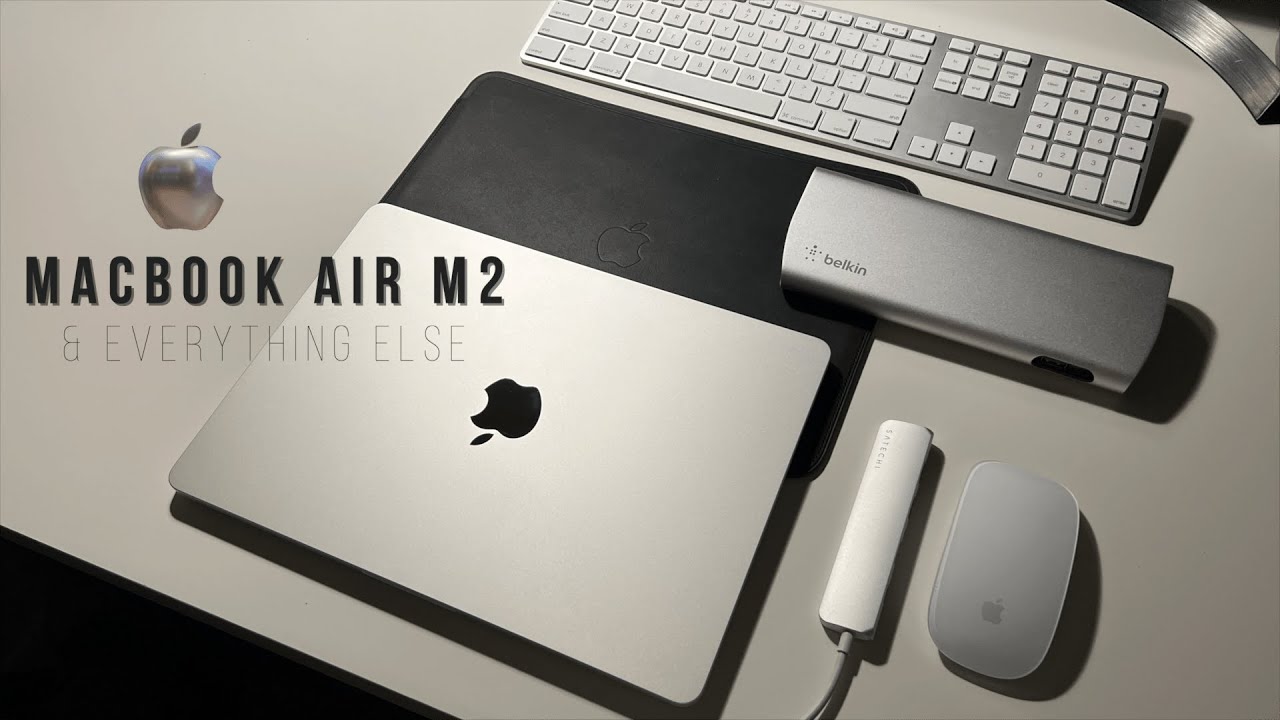  M2 맥북에어 실버 구입 & 개봉기 (+ 전제품 실물구경) | 데스크 셋업 완료 (feat. 벨킨 썬더볼트독, 사테치 허브, 애플 가죽슬리브 케이스) | 만 1주일 사용기 🍎🍏
