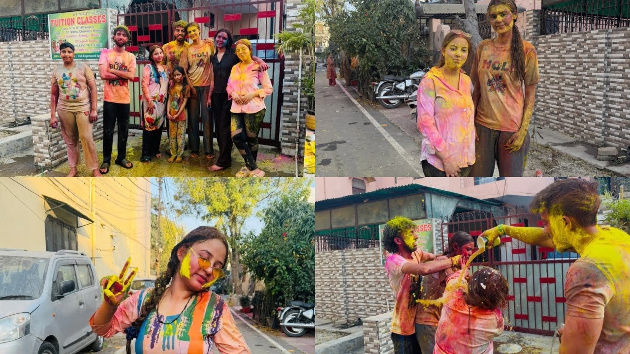 Happy holi guys🫟🙏 hum sab gaye palak bhabhi ke sath holi khelne😜😱#holispecial #youtubeindia #family 