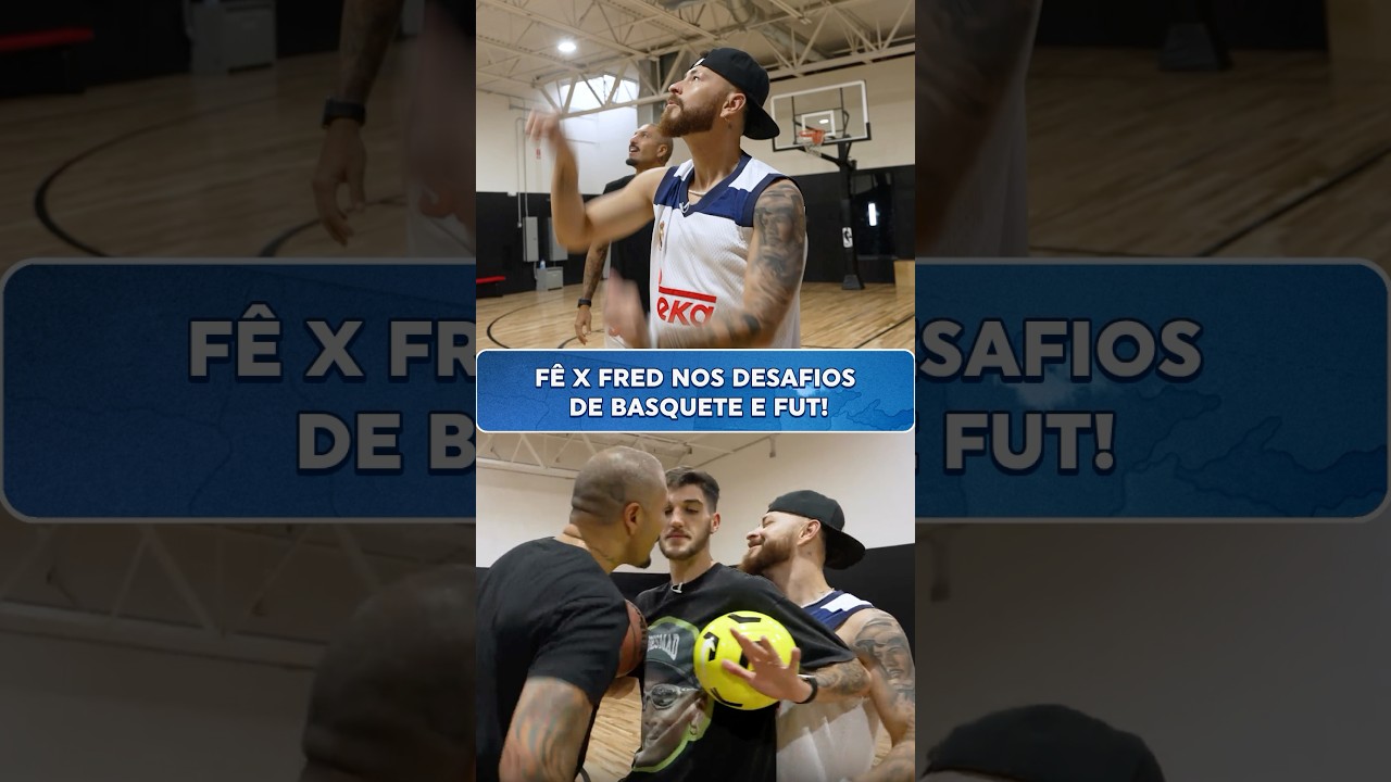 FRED X F&Ecirc; MEDEIROS nos desafios de BASQUETE e FUT! 👀🔥 #Shorts #NBA #Basquete